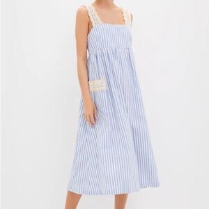 Pomander Place Striped Blue and White Dress